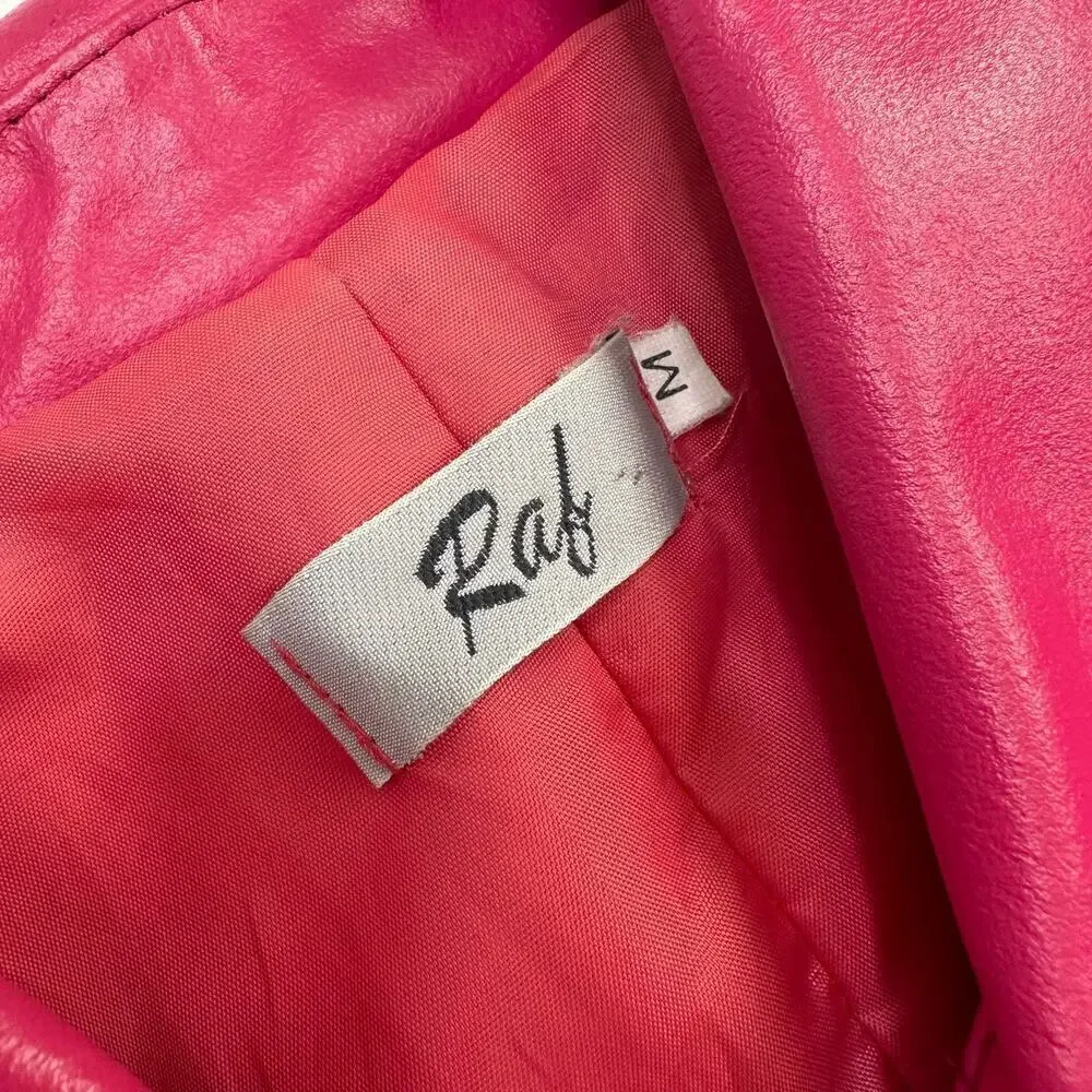 Raf Vintage Hot Pink Leather Snap Front Shacket /Jacket
